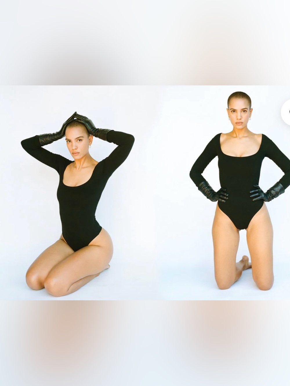 Gil Rodriguez Long-Sleeve Scoop Neck Black Bodysuit